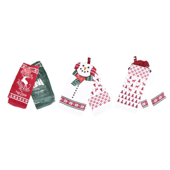 Christmas Kitchen Towel Set, 3 Pack 2Pc ea, Total